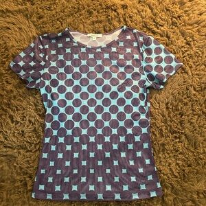 Miaou Blue and Teal Patterned Top